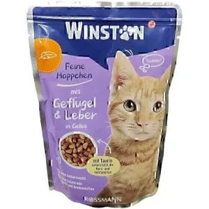 پوچ گربه وینستون با طعم جگر مرغ در سس مرغ Winston Chicken Liver In Chicken Sauce وزن 100 گرم