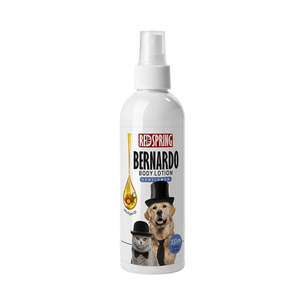 لوسیون بدن برناردو برای سگ و گربه‌های جنتلمن با روغن آرگان، نرم‌کننده و مرطوب‌کننده پوست و مو | پت گوگولی