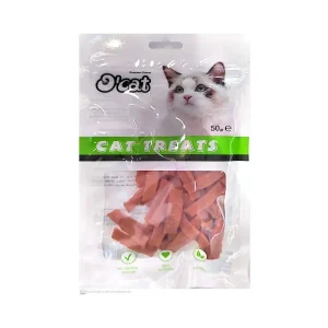 تشویقی گربه اکت مدل Salmon Strips با طعم سالمون به صورت نواری | پت گوگولی