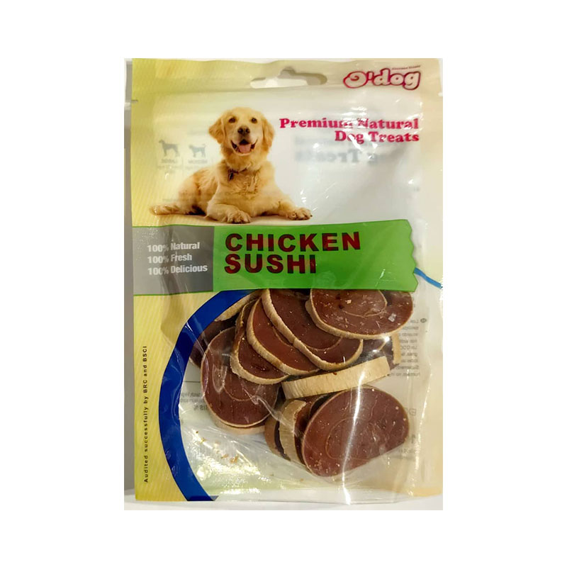تشویقی سگ او داگ مدل Chicken Sushi با طعم مرغ به شکل سوشی کوچک | پت گوگولی