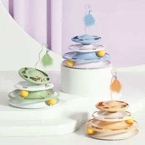 اسباب بازی گربه برج سه طبقه پردار تشویقی خور پت گوگولی