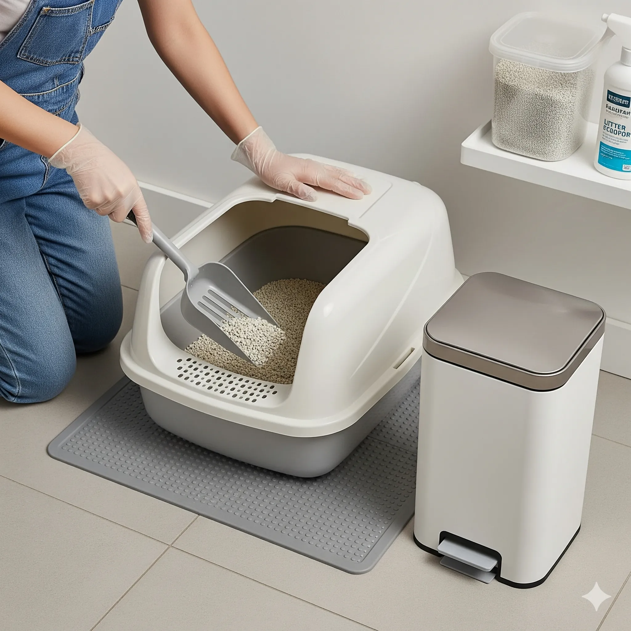 تمیز کردن خاک گربه