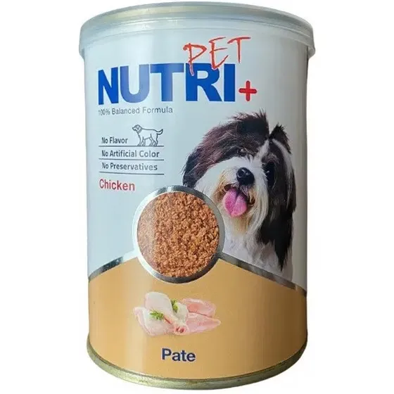 کنسرو غذای سگ نوتری با طعم پته مرغ Nutripet with Chicken وزن 425 گرم | پت گوگولی petGoogooli.com