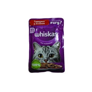 پوچ گربه ویسکاس مدل بره و گوشت در سس Whiskas Lamb & Beef in Gravy | پت گوگولی petGoogooli.com