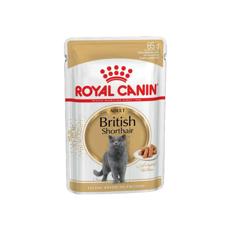 پوچ گربه رویال کنین مدل بریتیش شورت هیر Royal Canin British Shorthair وزن 85 گرم خرید از پت گوگولی petGoogooli.com