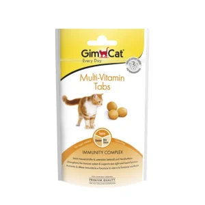 قرص مولتی ویتامین گربه جیم کت مدل Multi-Vitamin Tabs طعم شیر وزن ۴۰ گرم